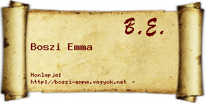 Boszi Emma névjegykártya